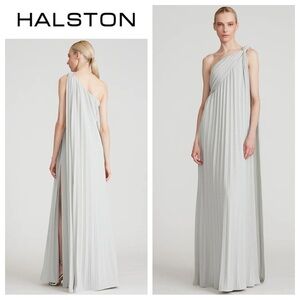 HALSTON Priya Knit Pleated Gown